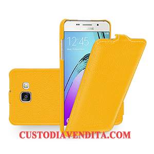 Custodia Samsung Galaxy A5 2017 Folio Giallotelefono, Cover Samsung Galaxy A5 2017 Pelle