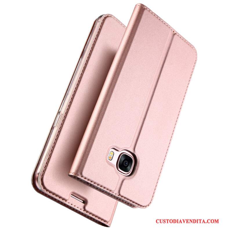 Custodia Samsung Galaxy A5 2017 Pelle Leggere Oro, Cover Samsung Galaxy A5 2017 Folio Affari Supporto