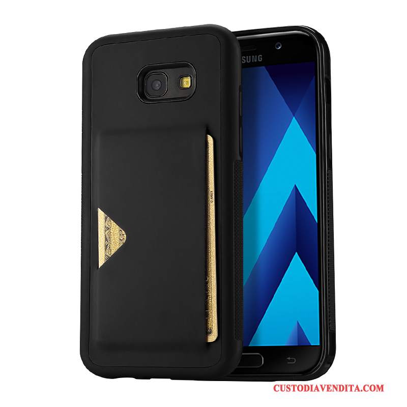 Custodia Samsung Galaxy A5 2017 Pelle Nerotelefono, Cover Samsung Galaxy A5 2017 Protezione Carta Morbido