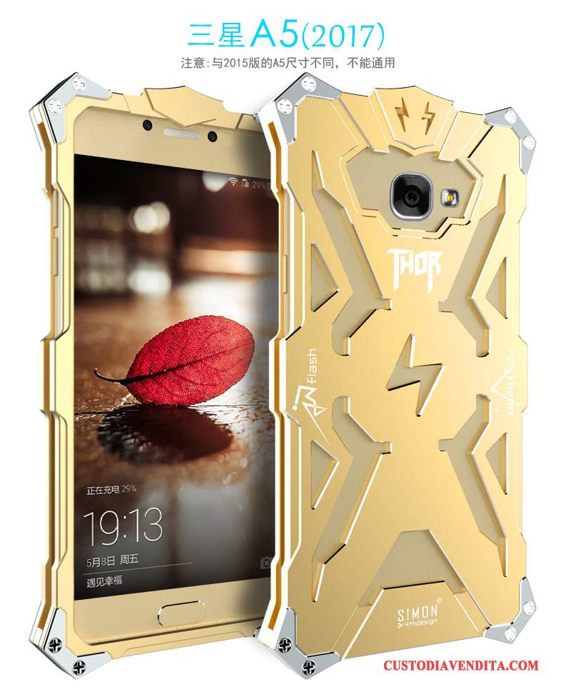 Custodia Samsung Galaxy A5 2017 Protezione Metallotelefono, Cover Samsung Galaxy A5 2017 Telaio Tendenza