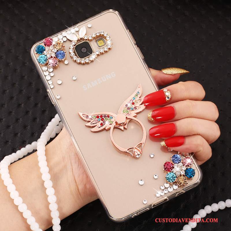 Custodia Samsung Galaxy A5 2017 Silicone Ornamenti Appesi Trasparente, Cover Samsung Galaxy A5 2017 Strass Orotelefono