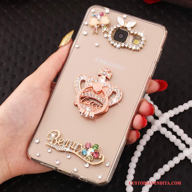 Custodia Samsung Galaxy A5 2017 Silicone Ornamenti Appesi Trasparente, Cover Samsung Galaxy A5 2017 Strass Orotelefono