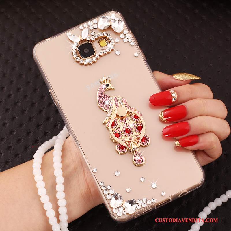 Custodia Samsung Galaxy A5 2017 Silicone Ornamenti Appesi Trasparente, Cover Samsung Galaxy A5 2017 Strass Orotelefono