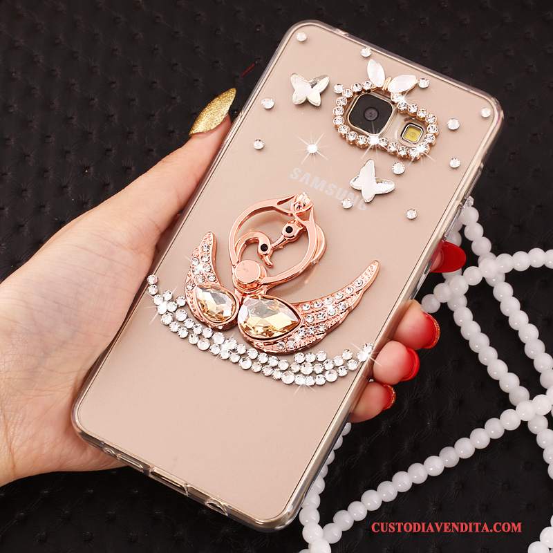 Custodia Samsung Galaxy A5 2017 Silicone Ornamenti Appesi Trasparente, Cover Samsung Galaxy A5 2017 Strass Orotelefono