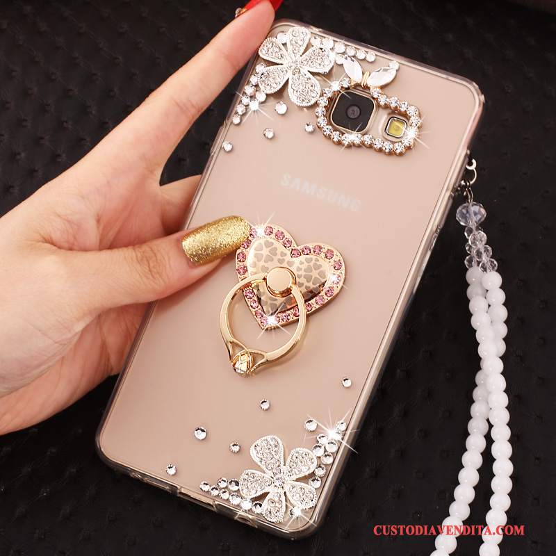 Custodia Samsung Galaxy A5 2017 Silicone Ornamenti Appesi Trasparente, Cover Samsung Galaxy A5 2017 Strass Orotelefono