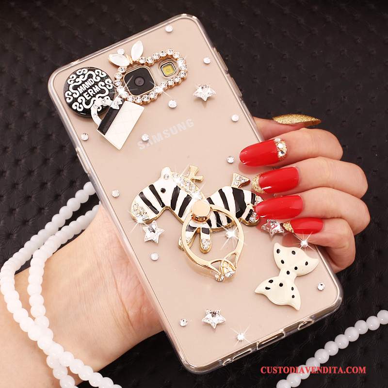 Custodia Samsung Galaxy A5 2017 Silicone Ornamenti Appesi Trasparente, Cover Samsung Galaxy A5 2017 Strass Orotelefono