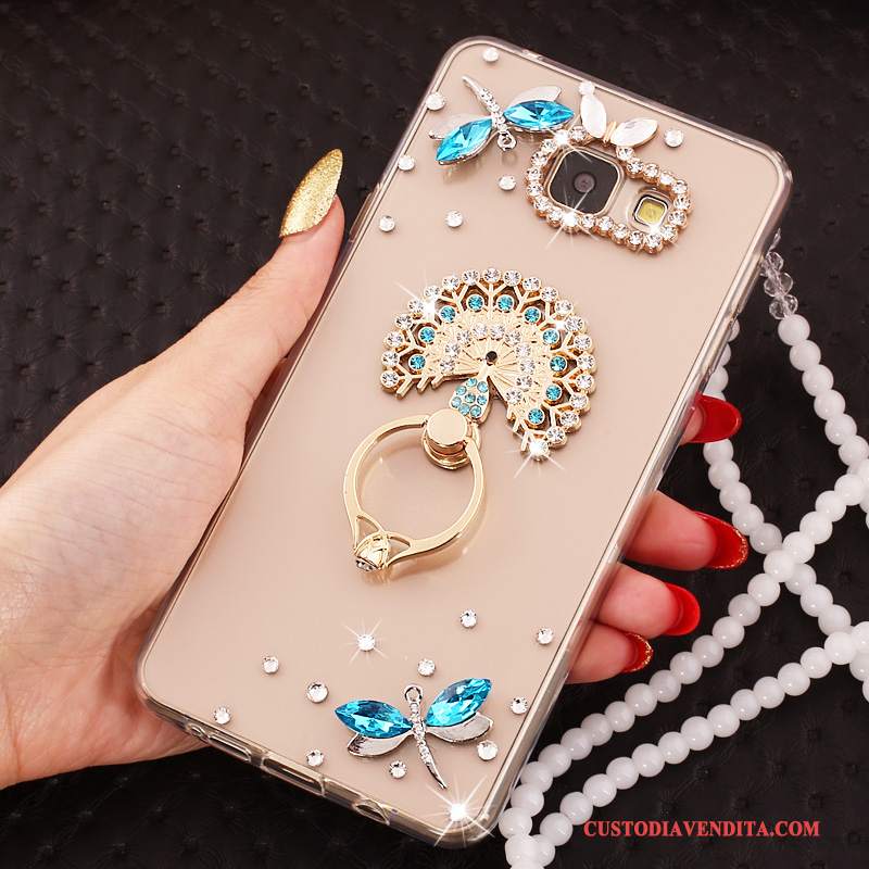 Custodia Samsung Galaxy A5 2017 Silicone Ornamenti Appesi Trasparente, Cover Samsung Galaxy A5 2017 Strass Orotelefono