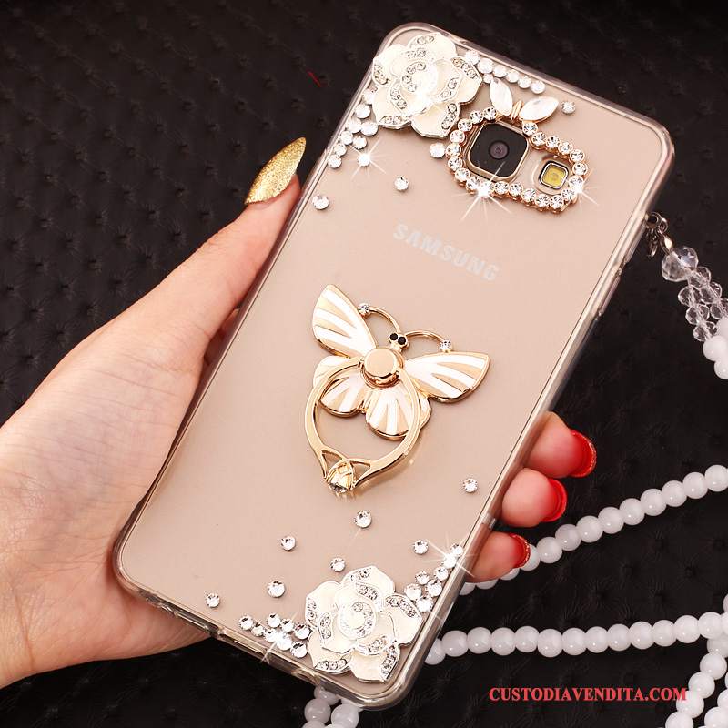 Custodia Samsung Galaxy A5 2017 Silicone Ornamenti Appesi Trasparente, Cover Samsung Galaxy A5 2017 Strass Orotelefono