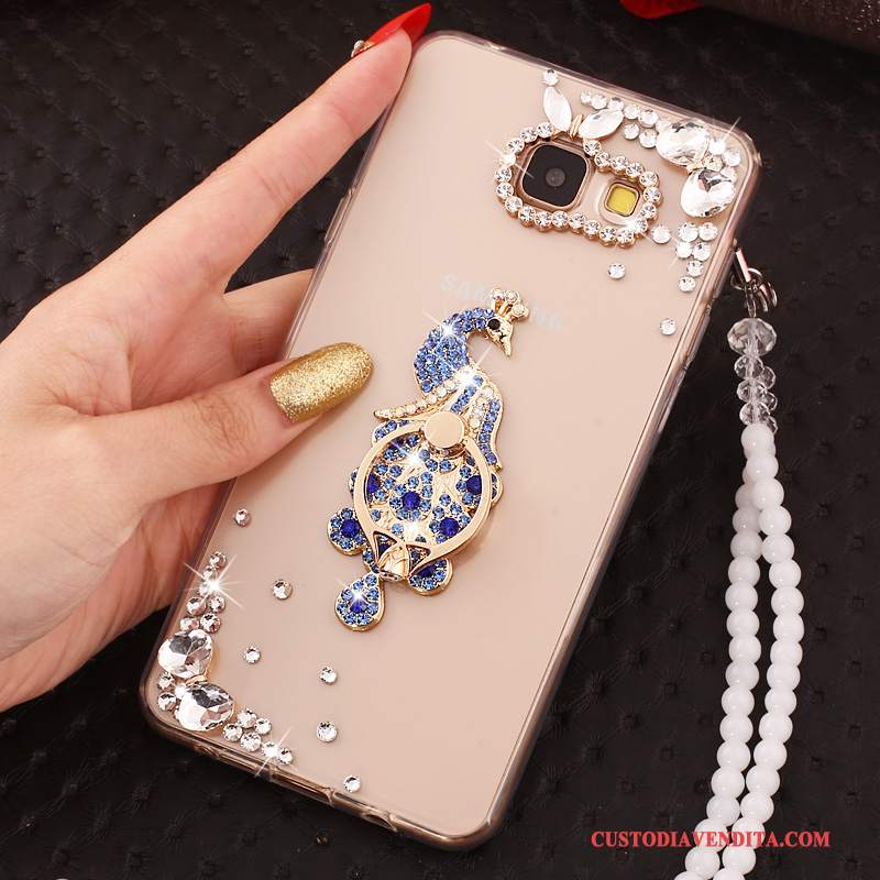 Custodia Samsung Galaxy A5 2017 Silicone Ornamenti Appesi Trasparente, Cover Samsung Galaxy A5 2017 Strass Orotelefono