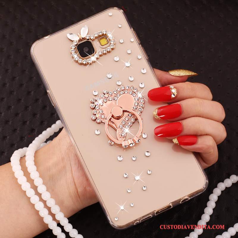 Custodia Samsung Galaxy A5 2017 Silicone Ornamenti Appesi Trasparente, Cover Samsung Galaxy A5 2017 Strass Orotelefono