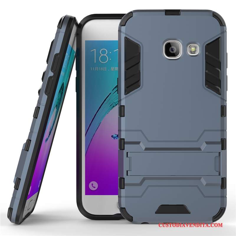 Custodia Samsung Galaxy A5 2017 Silicone Telefono Difficile, Cover Samsung Galaxy A5 2017 Protezione Blu Scuro Anti-caduta