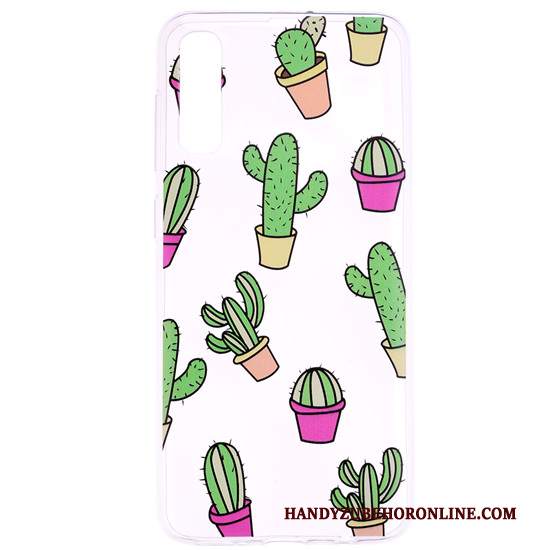 Custodia Samsung Galaxy A50 Cartone Animato Morbido Sottile, Cover Samsung Galaxy A50 Creativo Telefono Bianco