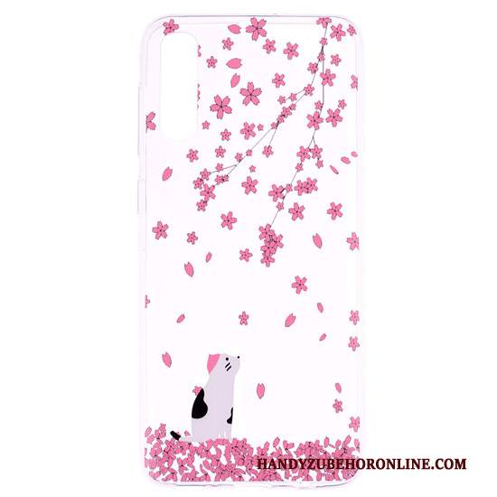 Custodia Samsung Galaxy A50 Cartone Animato Morbido Sottile, Cover Samsung Galaxy A50 Creativo Telefono Bianco