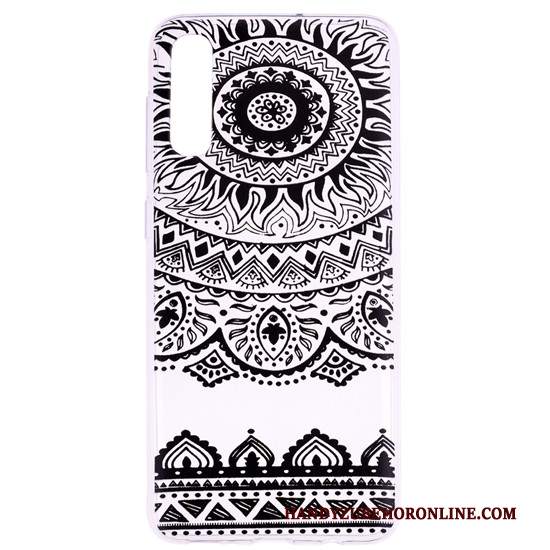 Custodia Samsung Galaxy A50 Cartone Animato Morbido Sottile, Cover Samsung Galaxy A50 Creativo Telefono Bianco