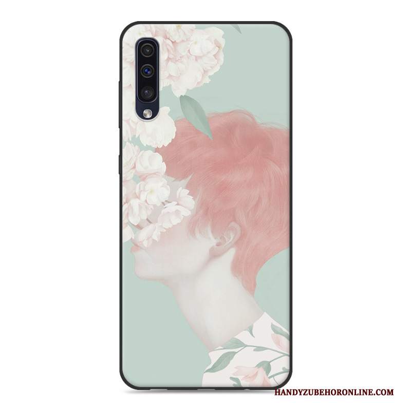 Custodia Samsung Galaxy A50 Colore Ornamenti Appesi Di Personalità, Cover Samsung Galaxy A50 Silicone Arte Verde