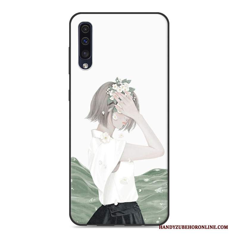 Custodia Samsung Galaxy A50 Colore Ornamenti Appesi Di Personalità, Cover Samsung Galaxy A50 Silicone Arte Verde