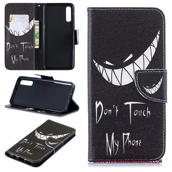 Custodia Samsung Galaxy A50 Pelle Morbido Anti-caduta, Cover Samsung Galaxy A50 Folio Telefono Bianco