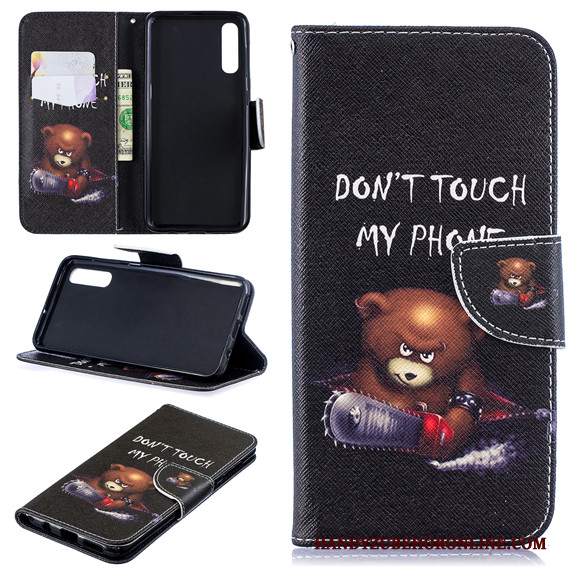 Custodia Samsung Galaxy A50 Pelle Morbido Anti-caduta, Cover Samsung Galaxy A50 Folio Telefono Bianco