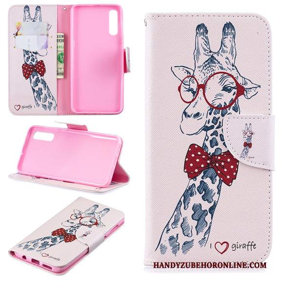 Custodia Samsung Galaxy A50 Pelle Morbido Anti-caduta, Cover Samsung Galaxy A50 Folio Telefono Bianco