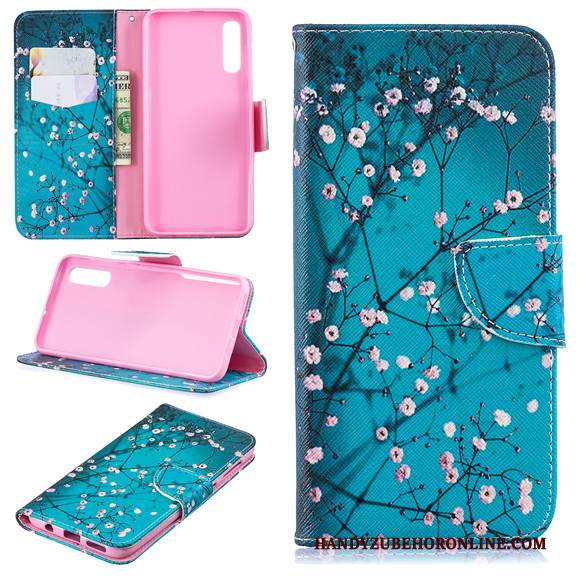 Custodia Samsung Galaxy A50 Pelle Morbido Anti-caduta, Cover Samsung Galaxy A50 Folio Telefono Bianco