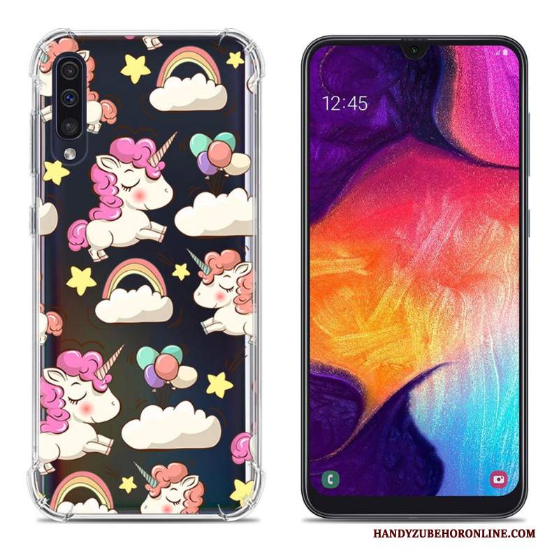 Custodia Samsung Galaxy A50 Protezione Anti-cadutatelefono, Cover Samsung Galaxy A50 Colore Morbido Rosa