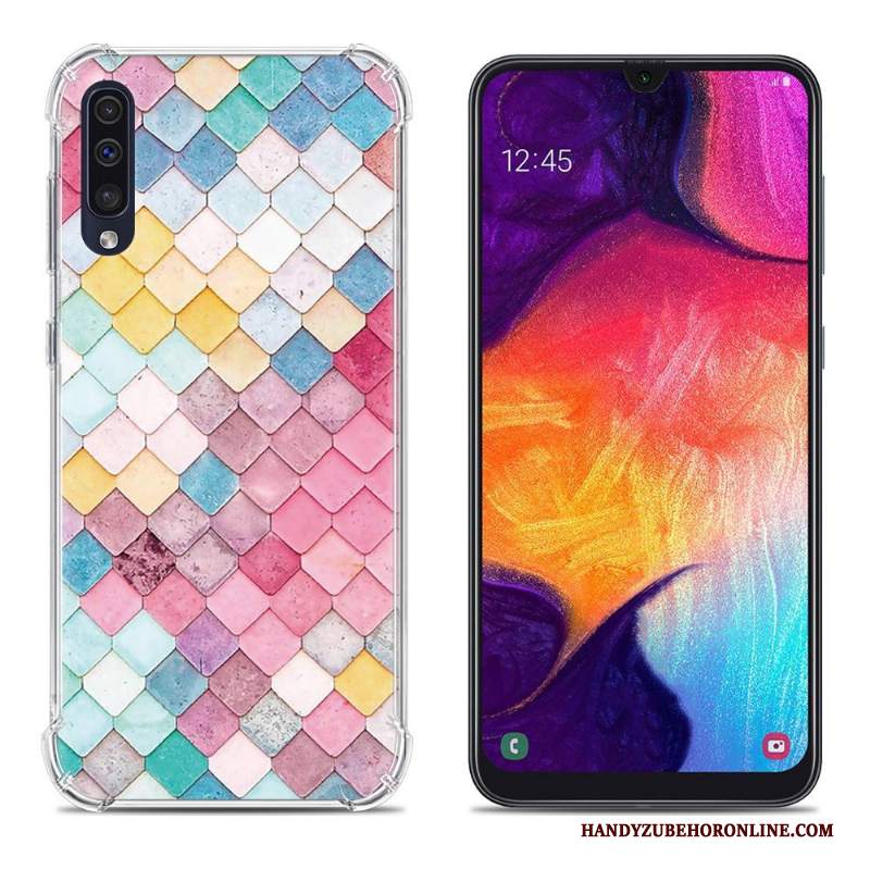 Custodia Samsung Galaxy A50 Protezione Anti-cadutatelefono, Cover Samsung Galaxy A50 Colore Morbido Rosa