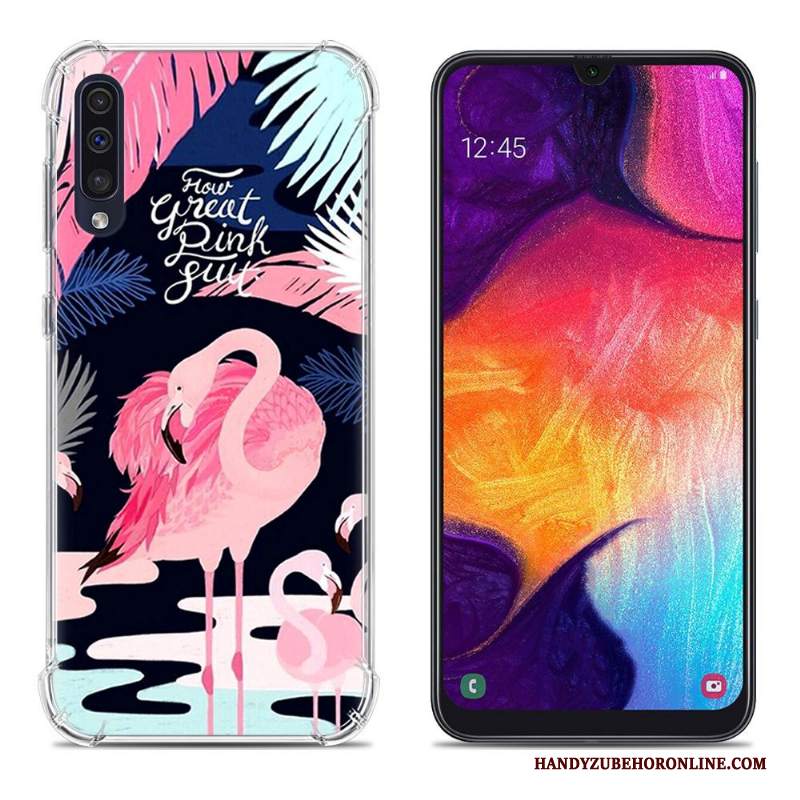 Custodia Samsung Galaxy A50 Protezione Anti-cadutatelefono, Cover Samsung Galaxy A50 Colore Morbido Rosa