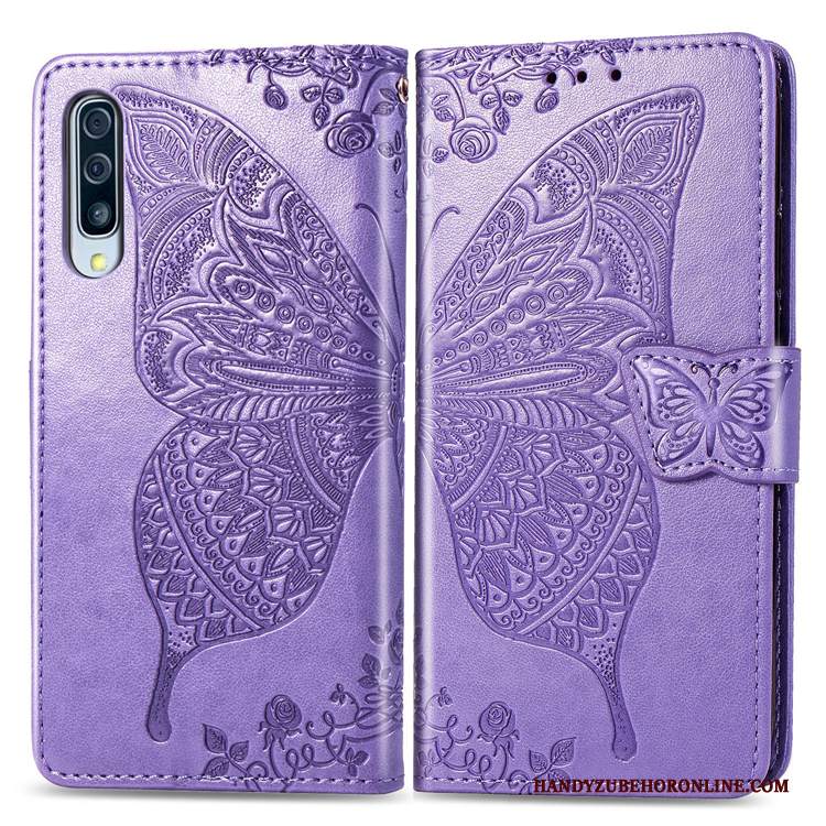 Custodia Samsung Galaxy A50 Protezione Fiori Anti-caduta, Cover Samsung Galaxy A50 Folio Blutelefono