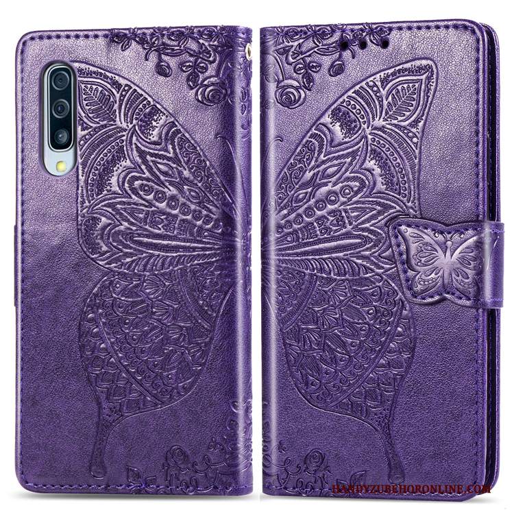 Custodia Samsung Galaxy A50 Protezione Fiori Anti-caduta, Cover Samsung Galaxy A50 Folio Blutelefono