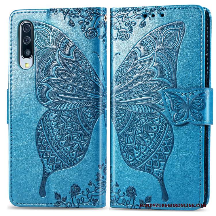 Custodia Samsung Galaxy A50 Protezione Fiori Anti-caduta, Cover Samsung Galaxy A50 Folio Blutelefono