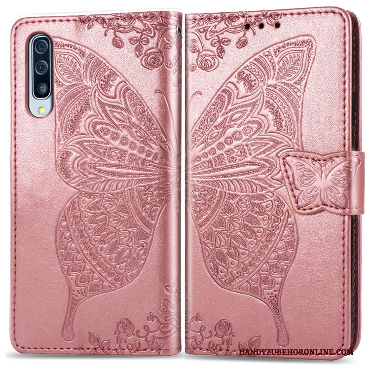 Custodia Samsung Galaxy A50 Protezione Fiori Anti-caduta, Cover Samsung Galaxy A50 Folio Blutelefono