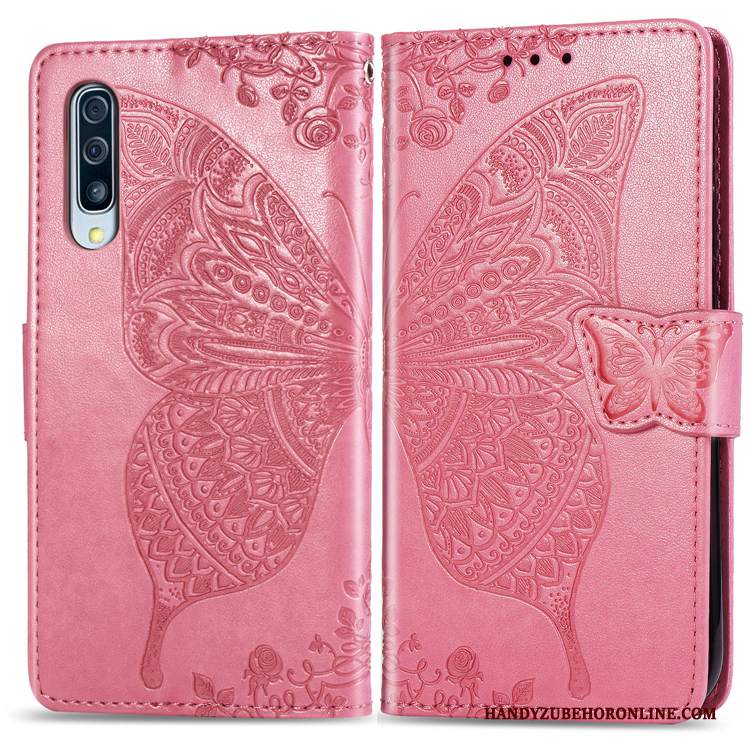 Custodia Samsung Galaxy A50 Protezione Fiori Anti-caduta, Cover Samsung Galaxy A50 Folio Blutelefono