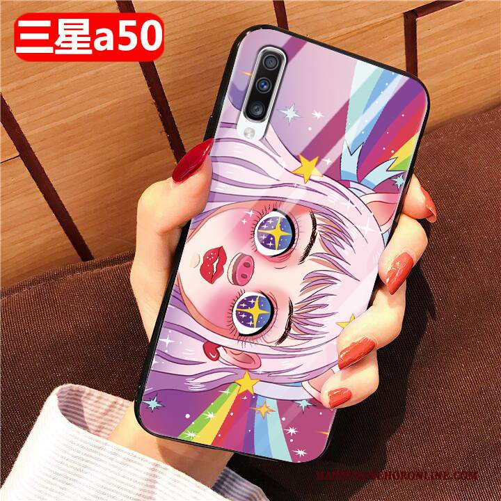 Custodia Samsung Galaxy A50 Protezione Morbido Tutto Incluso, Cover Samsung Galaxy A50 Cartone Animato Vetrotelefono