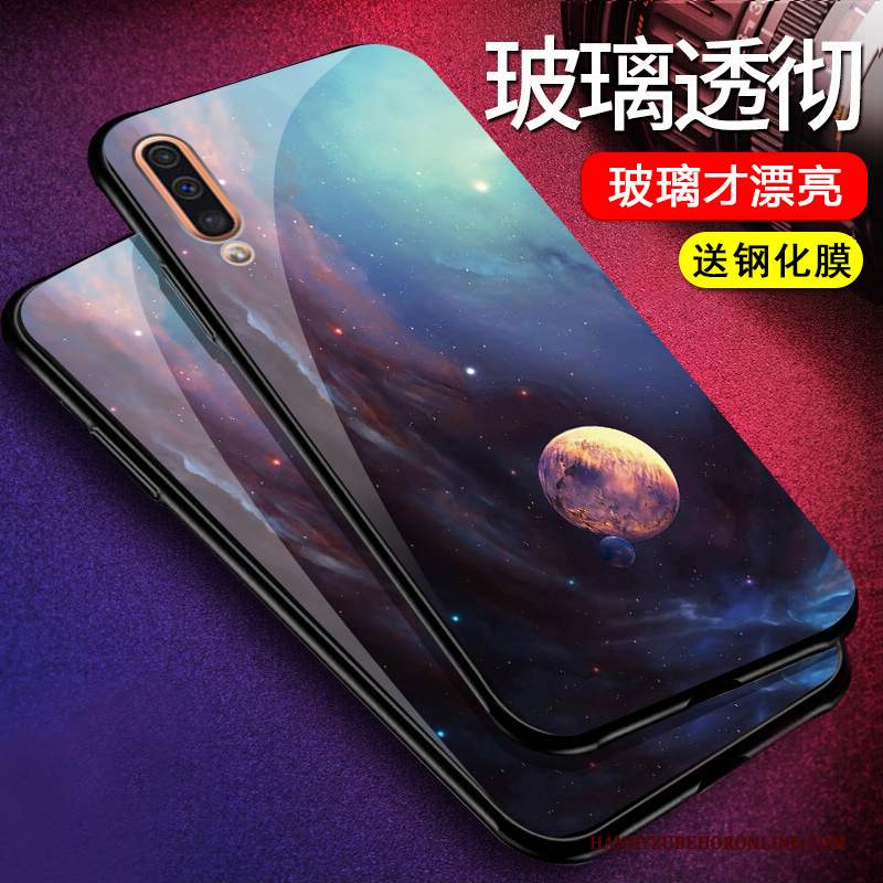 Custodia Samsung Galaxy A50 Protezione Nuovo Tendenza, Cover Samsung Galaxy A50 Creativo Blu Vetro