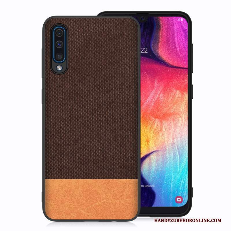 Custodia Samsung Galaxy A50 Rosso Panno, Cover Samsung Galaxy A50 Telefono