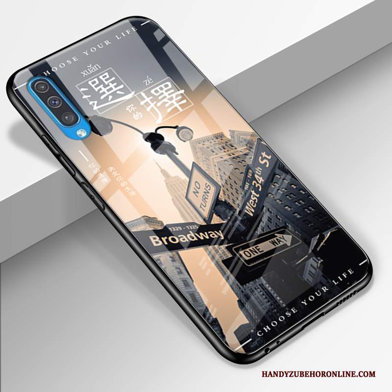 Custodia Samsung Galaxy A50 Silicone Blutelefono, Cover Samsung Galaxy A50 Protezione Marchio Di Tendenza Vetro