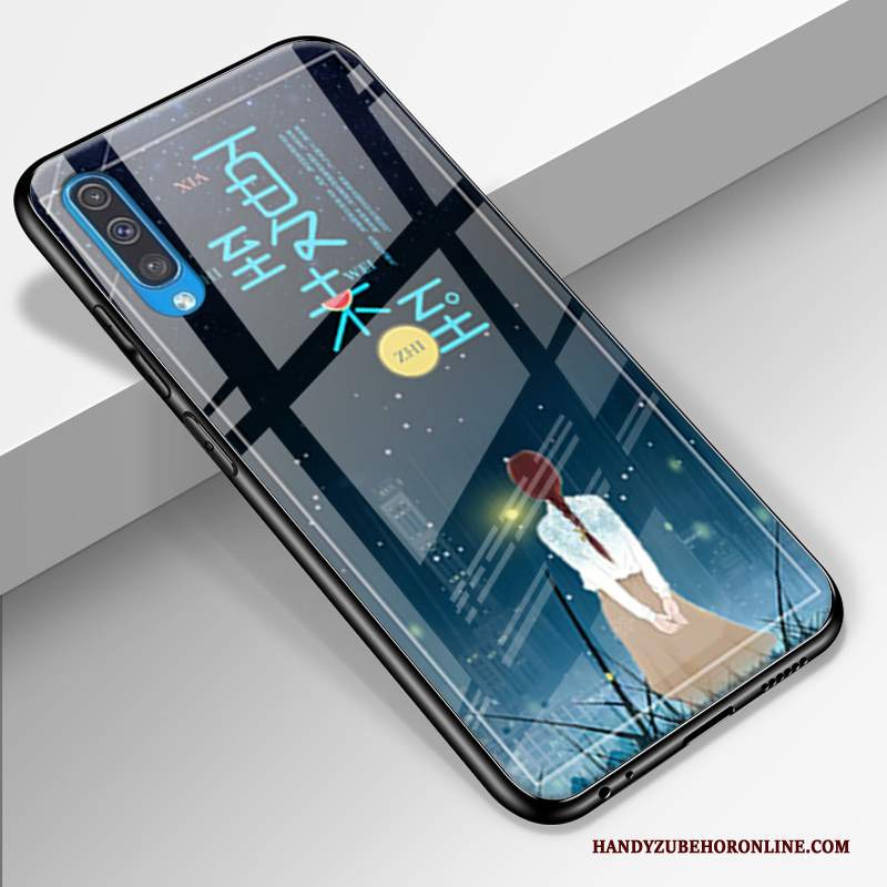 Custodia Samsung Galaxy A50 Silicone Blutelefono, Cover Samsung Galaxy A50 Protezione Marchio Di Tendenza Vetro