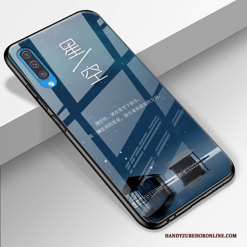 Custodia Samsung Galaxy A50 Silicone Blutelefono, Cover Samsung Galaxy A50 Protezione Marchio Di Tendenza Vetro