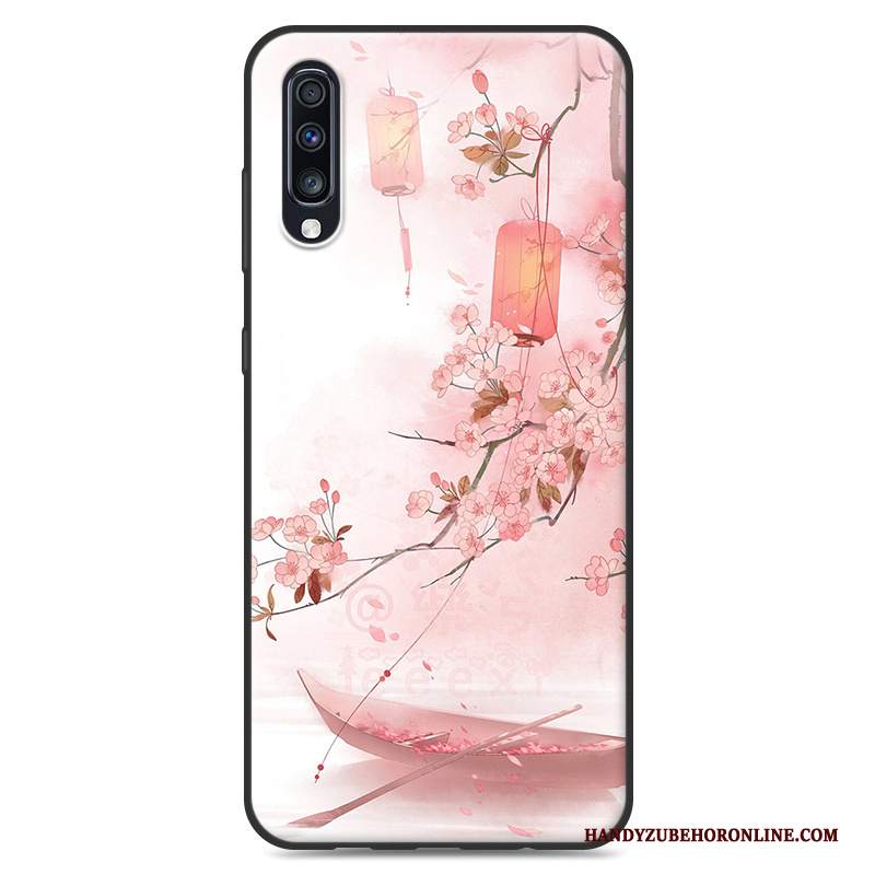 Custodia Samsung Galaxy A50 Vintage Morbido Di Personalità, Cover Samsung Galaxy A50 Blu Piccola