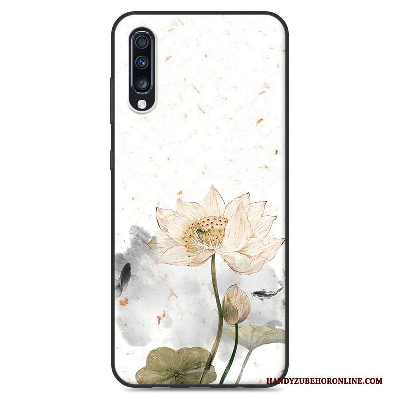 Custodia Samsung Galaxy A50 Vintage Morbido Di Personalità, Cover Samsung Galaxy A50 Blu Piccola