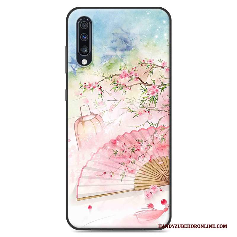 Custodia Samsung Galaxy A50 Vintage Morbido Di Personalità, Cover Samsung Galaxy A50 Blu Piccola