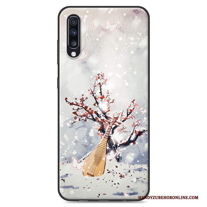 Custodia Samsung Galaxy A50 Vintage Morbido Di Personalità, Cover Samsung Galaxy A50 Blu Piccola