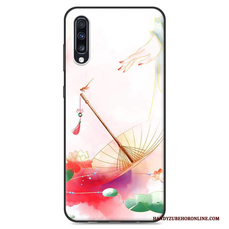 Custodia Samsung Galaxy A50 Vintage Morbido Di Personalità, Cover Samsung Galaxy A50 Blu Piccola