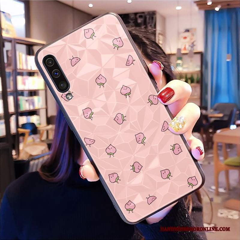 Custodia Samsung Galaxy A50s Cartone Animato Forma Del Diamante Rosa, Cover Samsung Galaxy A50s Protezione Telefono