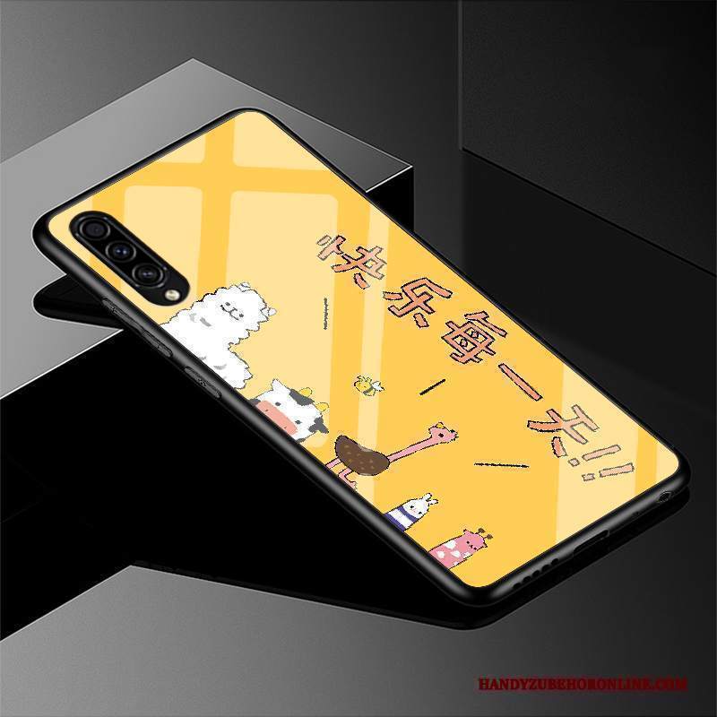 Custodia Samsung Galaxy A50s Cartone Animato Semplici Vetro, Cover Samsung Galaxy A50s Silicone Nero Macchiati