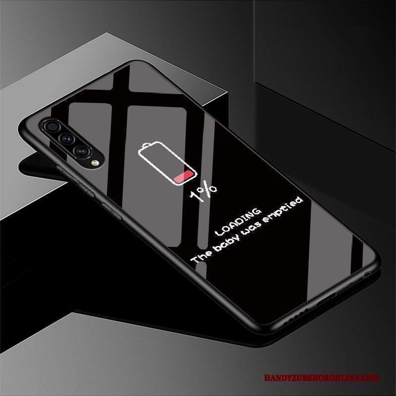 Custodia Samsung Galaxy A50s Cartone Animato Semplici Vetro, Cover Samsung Galaxy A50s Silicone Nero Macchiati