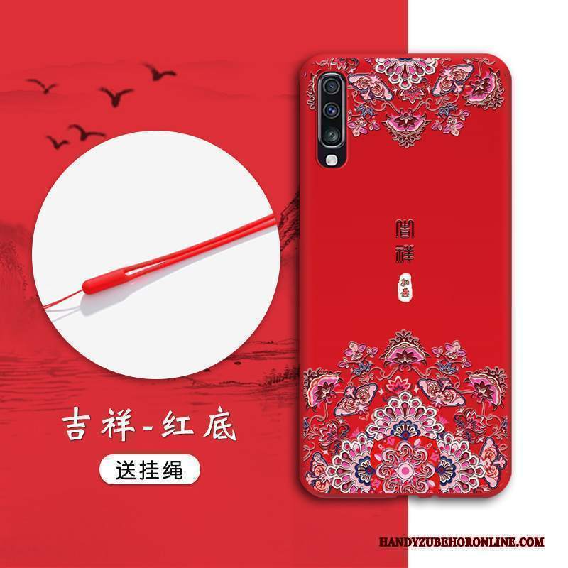 Custodia Samsung Galaxy A50s Goffratura Tendenza Tutto Incluso, Cover Samsung Galaxy A50s Protezione Nuovo Rosso