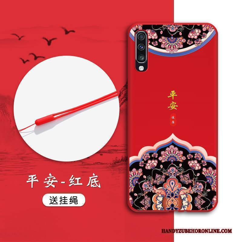 Custodia Samsung Galaxy A50s Goffratura Tendenza Tutto Incluso, Cover Samsung Galaxy A50s Protezione Nuovo Rosso