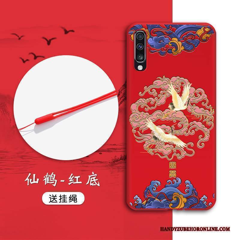 Custodia Samsung Galaxy A50s Goffratura Tendenza Tutto Incluso, Cover Samsung Galaxy A50s Protezione Nuovo Rosso