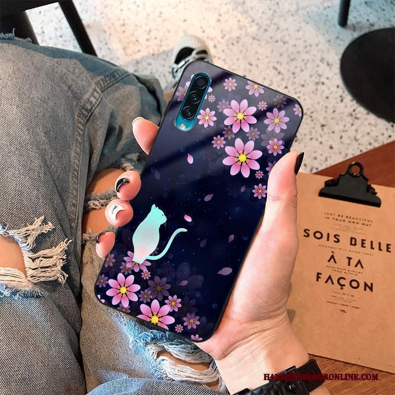 Custodia Samsung Galaxy A50s Moda Telefono Morbido, Cover Samsung Galaxy A50s Creativo Marchio Di Tendenza Vetro Temperato